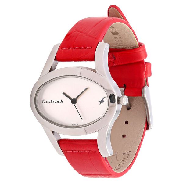 Fastrack Quartz Analog Silver Dial Leather Strap Watch for Girls - image number 1