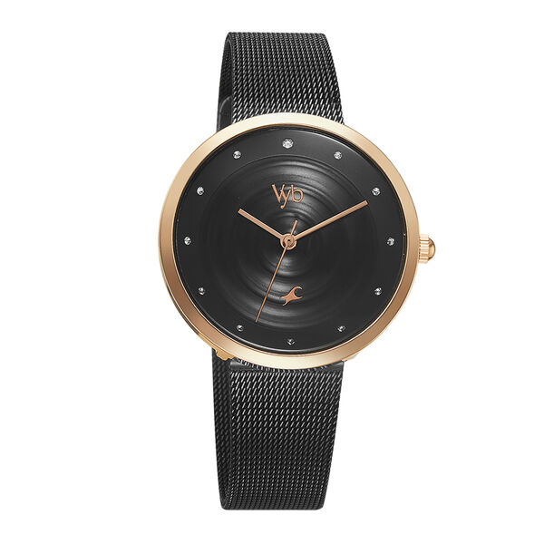 Fastrack Vyb Manifester Quartz Analog Black Dial Stainless Steel Strap Watch for Girls - image number 1