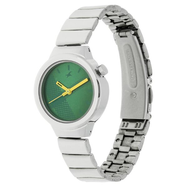 Fastrack Checkmate Quartz Analog Green Dial Stainless Steel Strap Watch for Girls - image number 1
