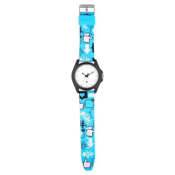 Fastrack Hashtag Quartz Analog White Dial Silicone Strap Unisex Watch - image number 5