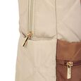 Quilted carry laptop backpack- beige - image number 7