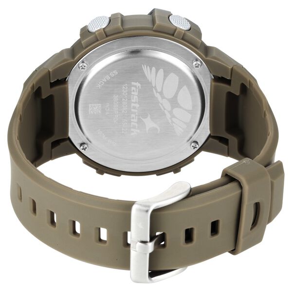 Fastrack Digital Dial Green Silicone Strap Watch For Guys - image number 6