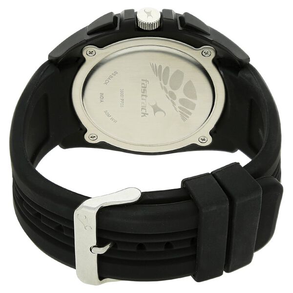 Fastrack Quartz Chronograph Black Dial Plastic Strap Watch for Guys - image number 3