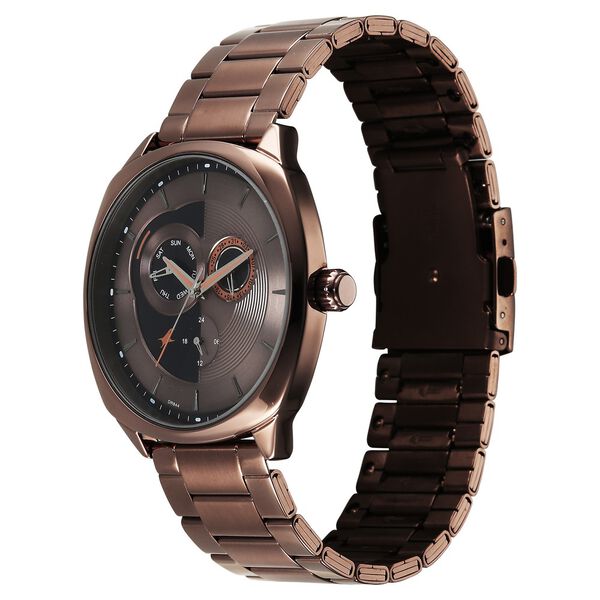 Fastrack Tick Tock Quartz Multifunction Brown Dial Stainless Steel Strap Watch For Guys - image number 2