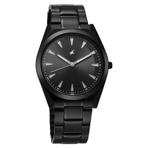 Fastrack Stunners X Quartz Analog Black Dial Stainless Steel Strap Watch For Guys - image number 1