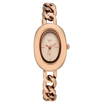 Vyb Mirage By Fastrack Quartz Analog Rose Gold Dial Rose Gold Metal Strap Watch For Girls