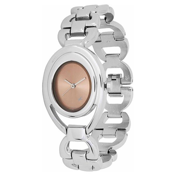 Fastrack Quartz Analog Orange Dial Metal Strap Watch for Girls - image number 1
