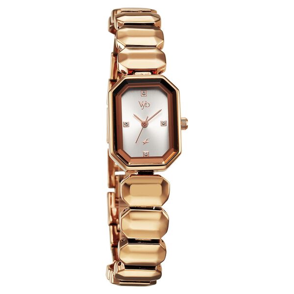 Vyb Celeste By Fastrack Quartz Analog Silver Dial Metal Strap Watch For Girls - image number 0