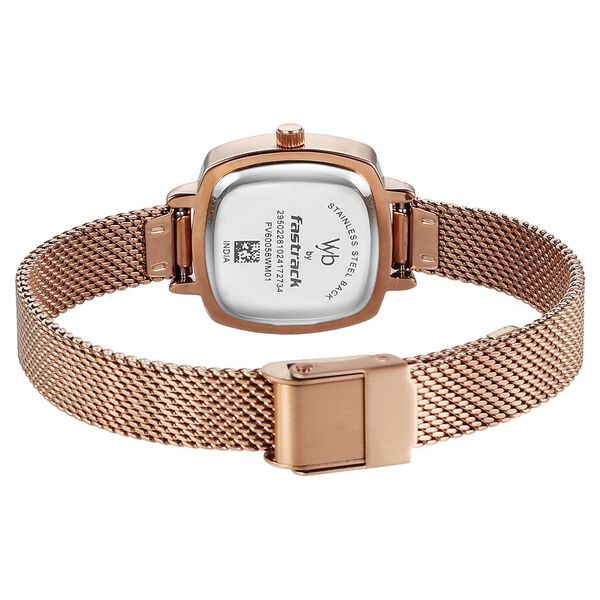 Vyb Seeker By Fastrack Quartz Analog Rose Gold Dial Metal Strap Watch For Girls - image number 5