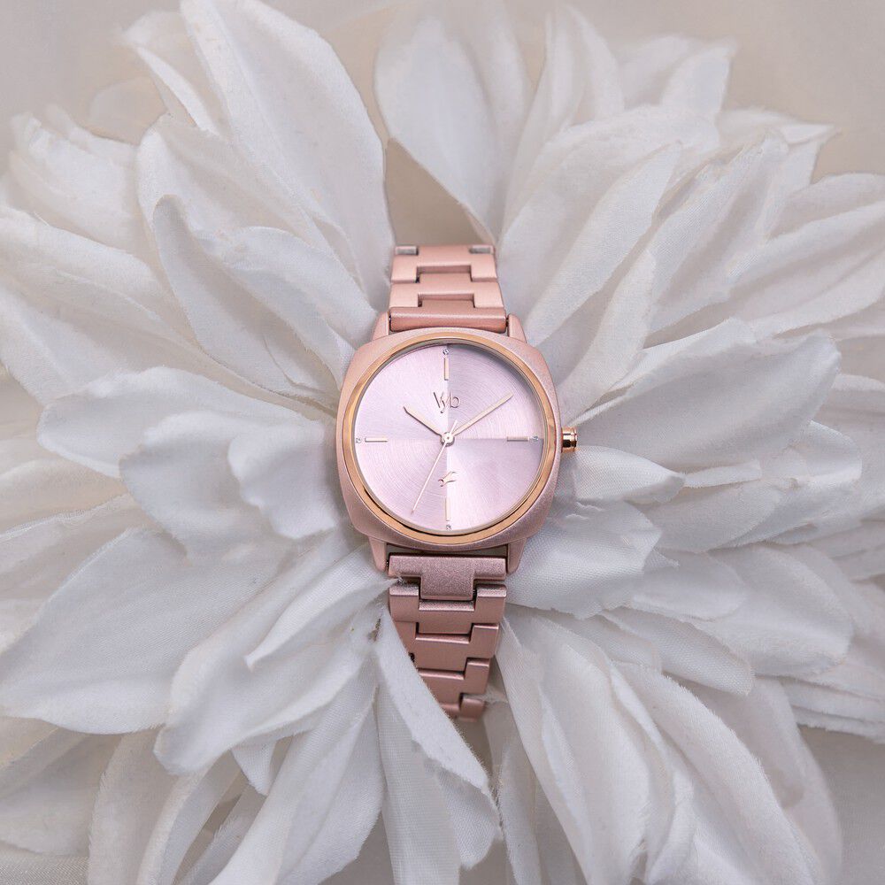 Pink metal watch on sale