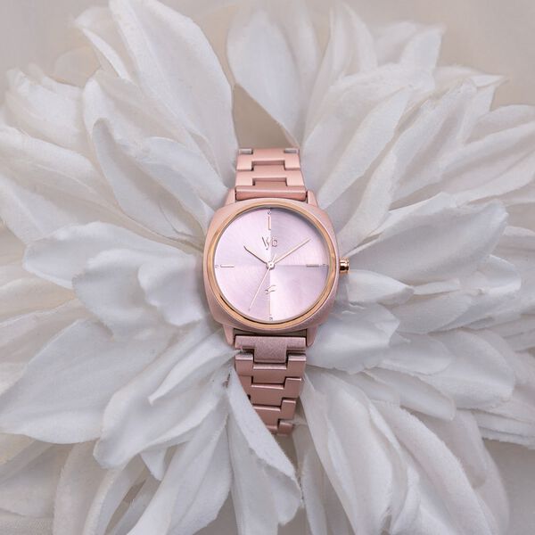 Fastrack Vyb Slayer Quartz Analog Pink Dial Metal Strap Watch for Girls - image number 0
