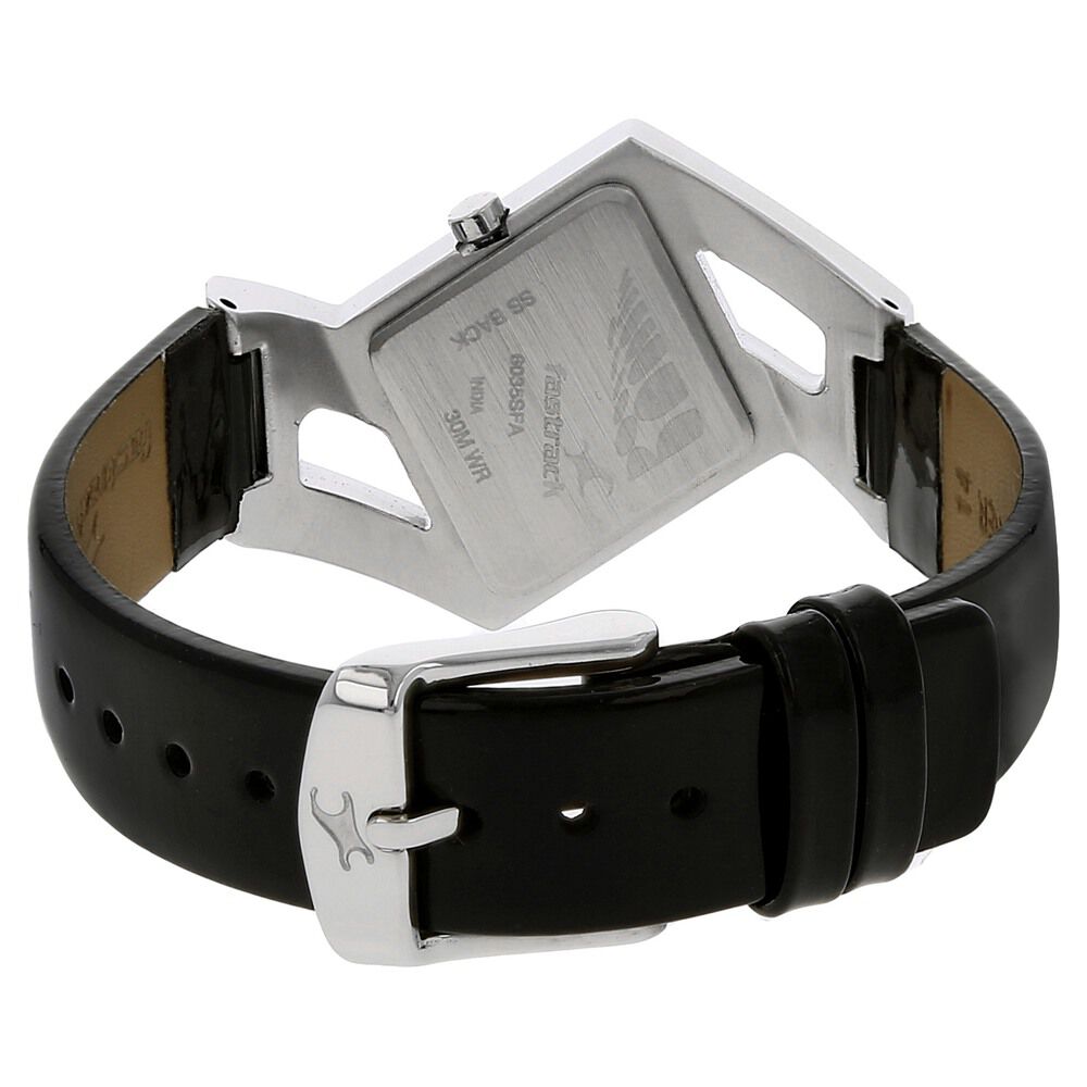 Buy Online Fastrack Quartz Analog Black Dial Leather Strap Watch for Girls np6035sl02 Fastrack