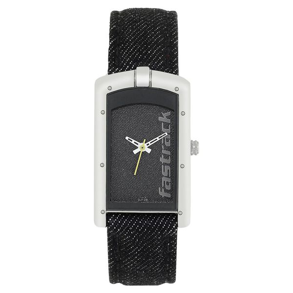 Fastrack Denim Quartz Analog Black Dial Denim Strap Watch for Girls - image number 0