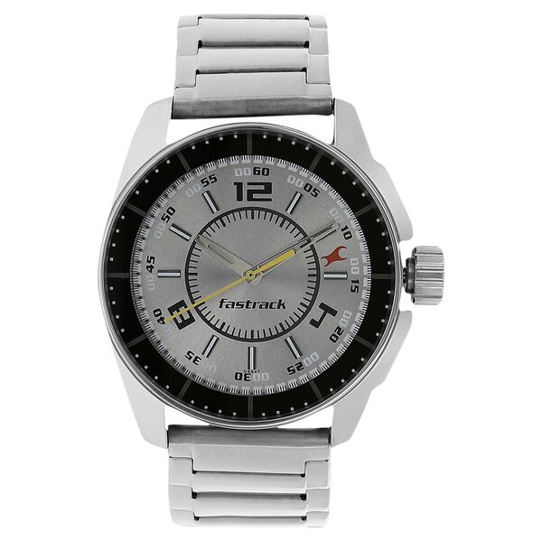 Fastrack Quartz Analog Silver Dial Stainless Steel Strap Watch for Guys - image number 0