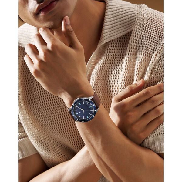 Fastrack Stunners X Quartz Analog Blue Dial Leather Strap Watch For Guys - image number 5