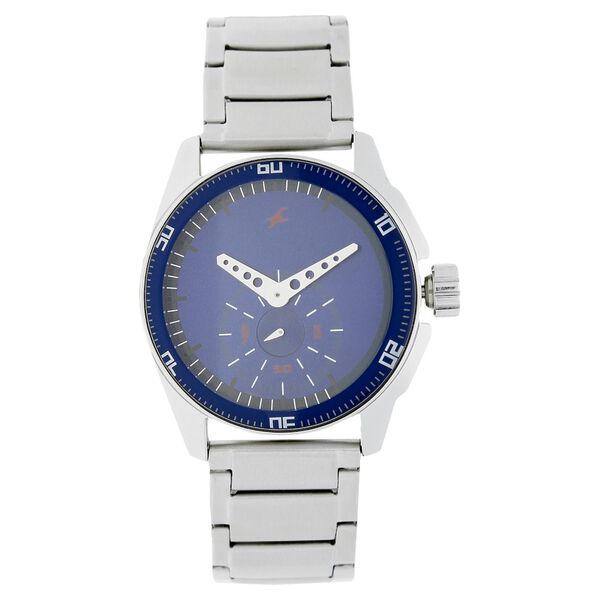 Fastrack Quartz Analog Blue Dial Stainless Steel Strap Watch for Guys - image number 0