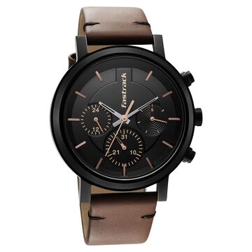 Fastrack Tick Tock Black Dial Watch for Guys