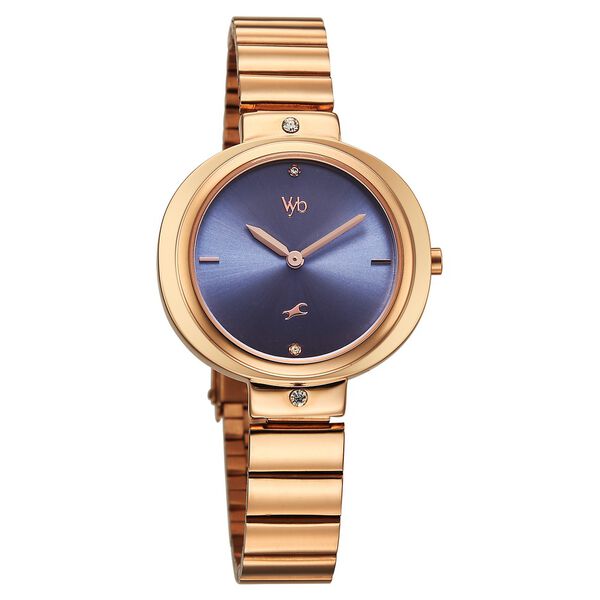 Fastrack Vyb Diva Quartz Analog Purple Dial Metal Strap Watch For Girls - image number 2