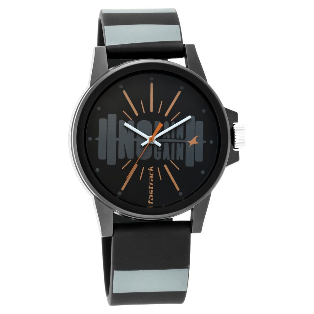 Fastrack black dial analog online unisex watch