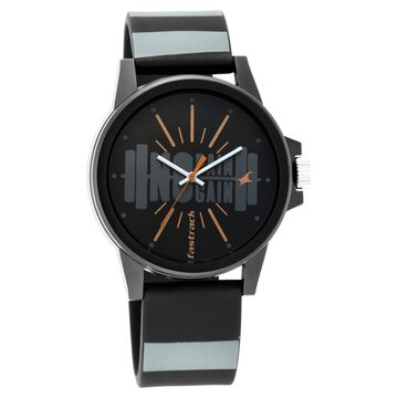Fastrack Fastfit Quartz Analog Black Dial Bicolour Silicone Strap Unisex Watch
