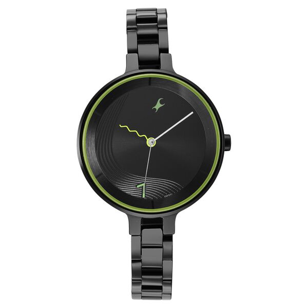 Fastrack Stunners Quartz Analog Black Dial Metal Strap Watch for Girls - image number 2