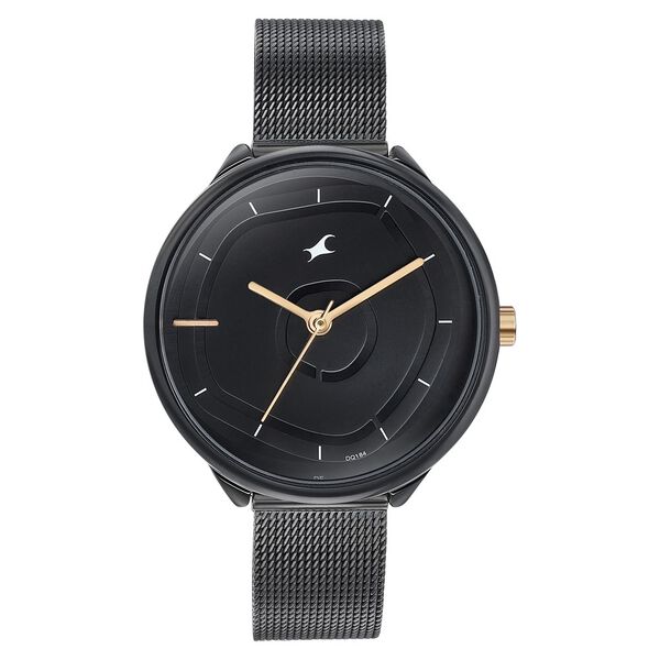 Fastrack Stunners Quartz Multifunction Black Dial Stainless Steel Strap Watch for Girls - image number 0