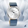 Fastrack Stunners Quartz Analog Silver Dial Leather Strap Watch for Guys - image number 0