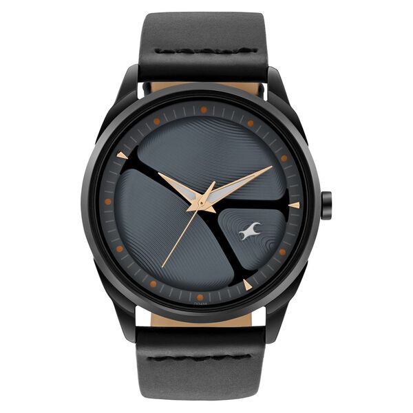 Fastrack MetaWe Quartz Analog Grey Dial Leather Strap Watch For Guys - image number 0