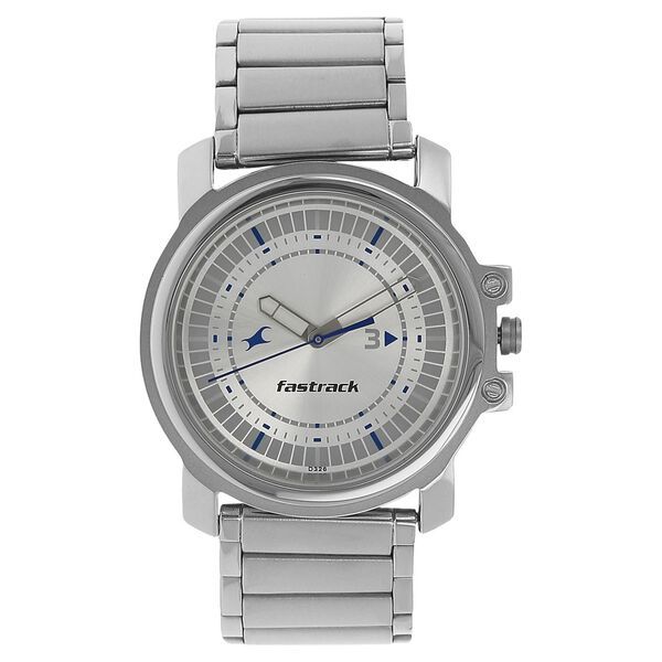 Fastrack Quartz Analog Silver Dial Stainless Steel Strap Watch for Guys - image number 0