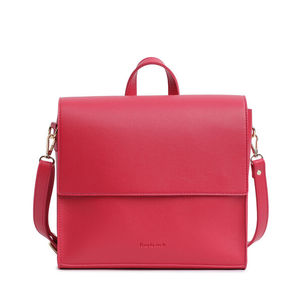 Fastrack College Satchel Bag for Women | Stylish Bag for Girls, Ladies, Women | Everyday Satchel for College, Work Made of High Quality Faux Leather (Pink Flash) - image number 0