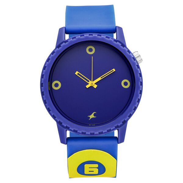 Fastrack Quartz Analog Blue Dial Silicone Strap Watch for Unisex - image number 1