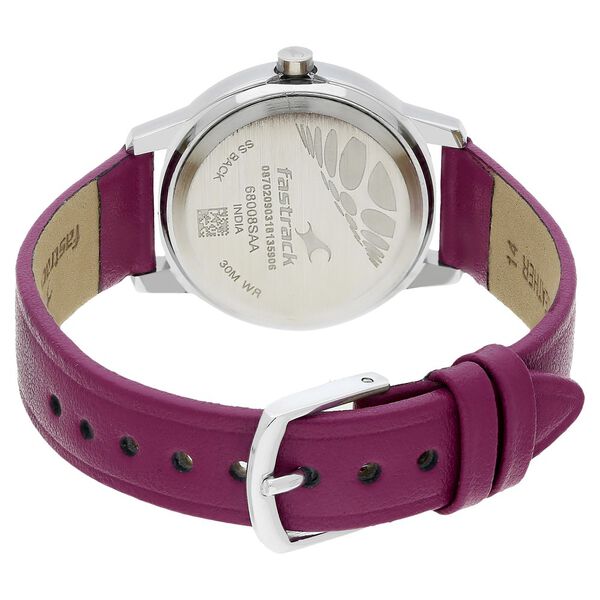 Fastrack Quartz Analog White Dial Leather Strap Watch for Girls - image number 4