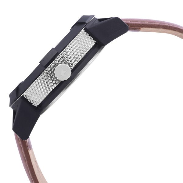 Fastrack Modular Quartz Analog Silver Dial Leather Strap Watch for Guys - image number 3