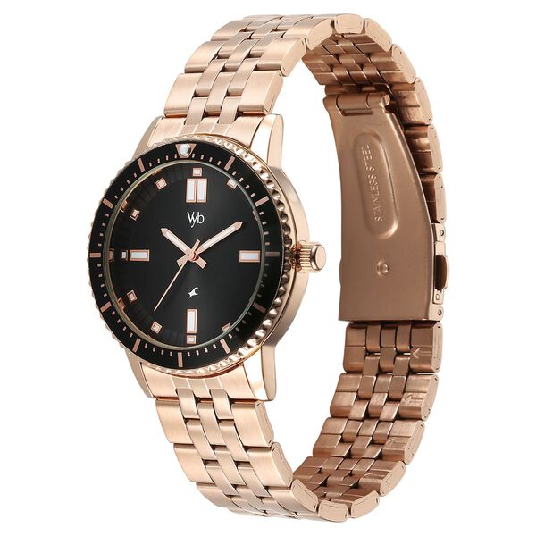 Vyb Manifester By Fastrack Quartz Analog Black Dial Metal Strap Watch For Girls - image number 3