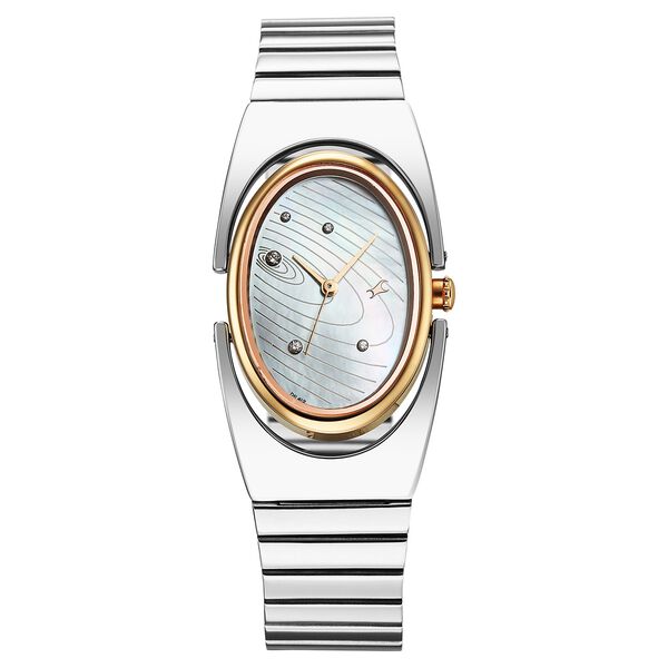 Fastrack UFO Quartz Analog Mother of Pearl Dial Silver Colour Stainless Steel Strap Watch For Girls - image number 0