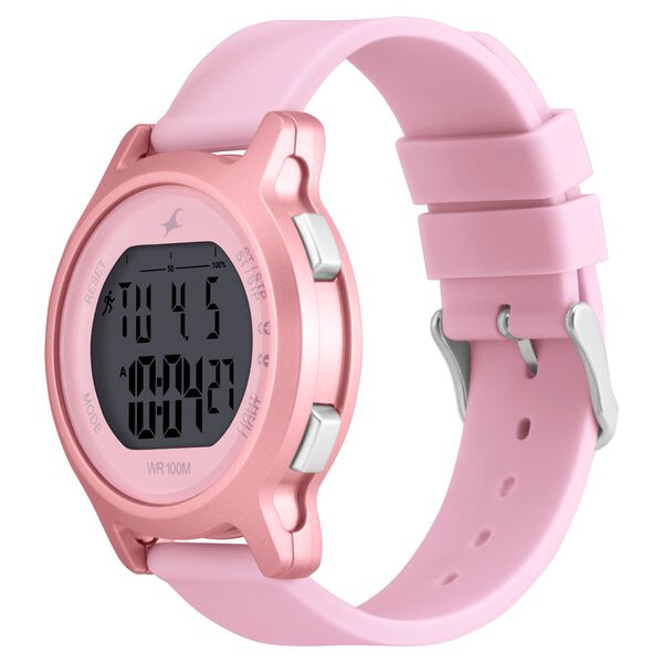 Fastrack Street Line Digital Dial Pink Silicone Strap Watch for Girls - image number 3