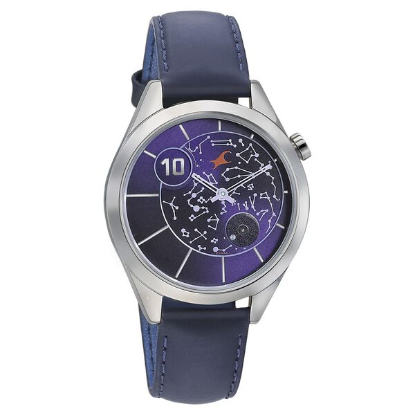 Fastrack Space Rover Quartz Analog Purple Dial Leather Strap Watch for Girls - image number 0