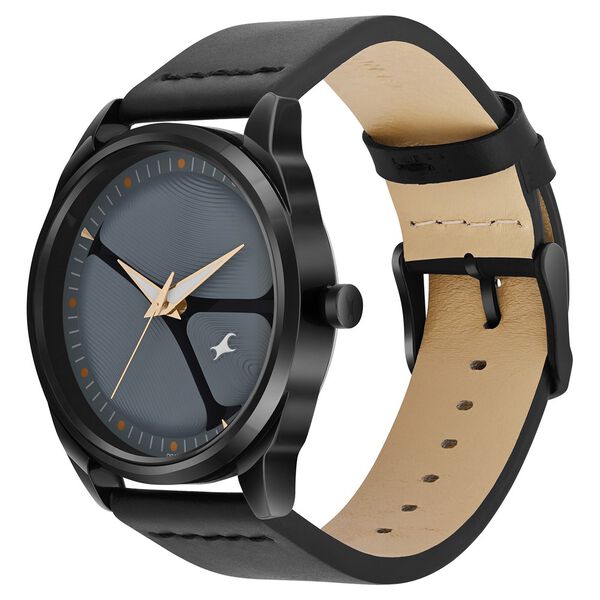 Fastrack MetaWe Quartz Analog Grey Dial Leather Strap Watch For Guys - image number 2