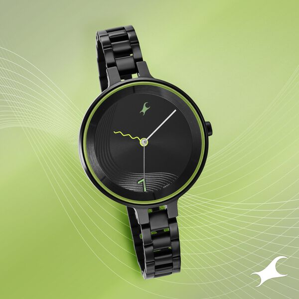 Fastrack Stunners Quartz Analog Black Dial Metal Strap Watch for Girls - image number 0