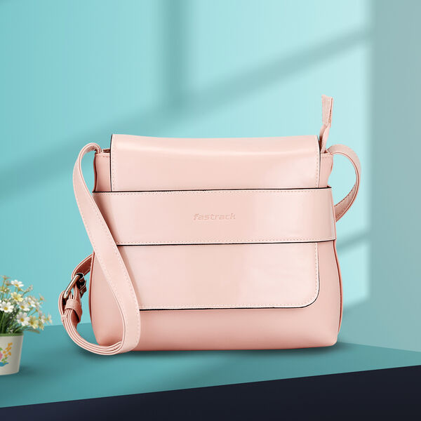 Fastrack Casual Sling Bag with Adjustable Sling in Pink - image number 0