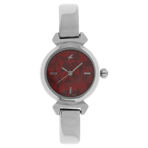 Fastrack Quartz Analog Red Dial Stainless Steel Strap Watch for Girls - image number 0