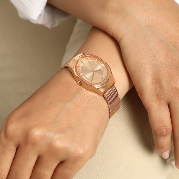 Fastrack Snob X Rose Gold Dial Stainless Steel Strap Watch for Girls - image number 2