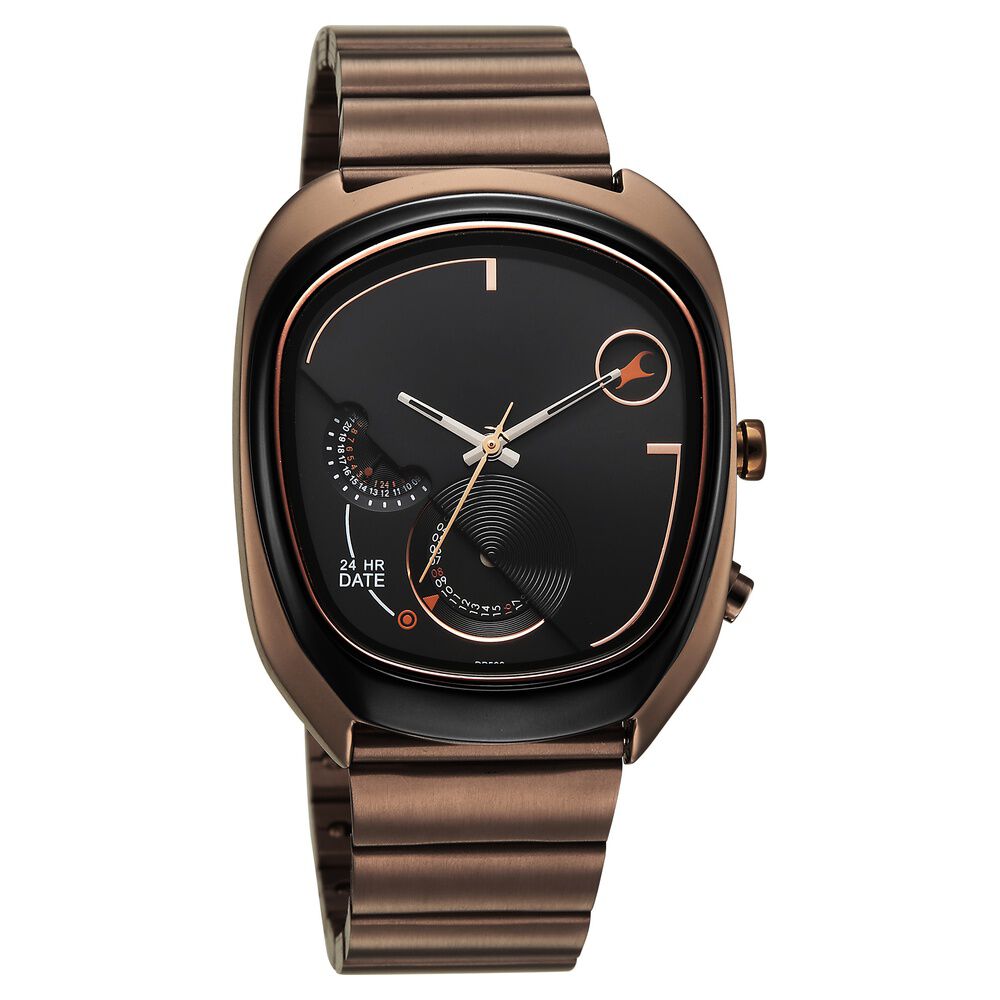 Buy Online Fastrack UFO Quartz Multifunction Black Dial Brown