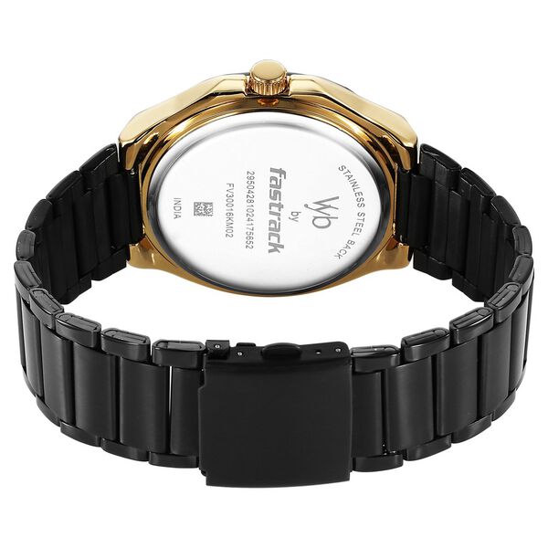 Vyb Orion By Fastrack Quartz Analog Black Dial Metal Strap Watch For Guys - image number 5