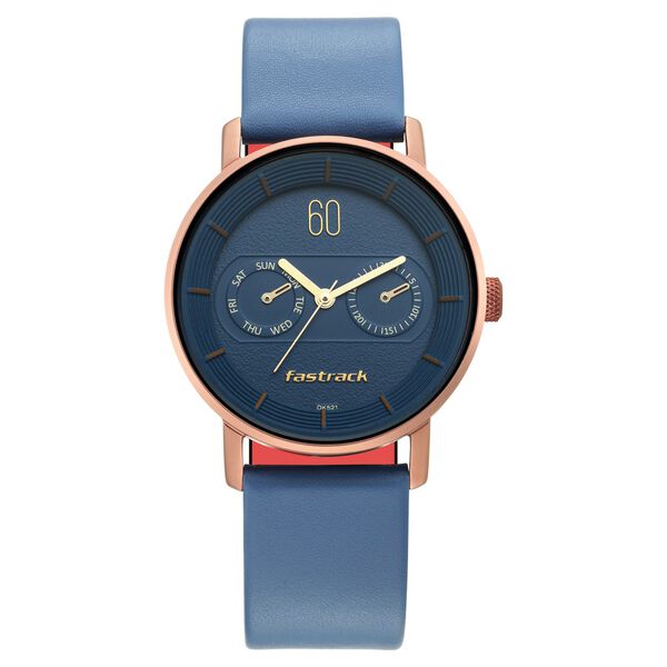 Fastrack Blue Dial Leather Strap Watch for Girls - image number 2