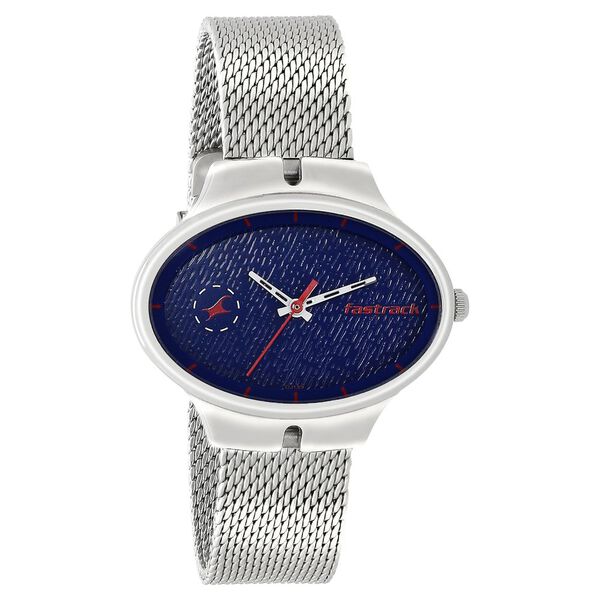 Fastrack Denim Quartz Analog Blue Dial Stainless Steel Strap Watch for Girls - image number 1