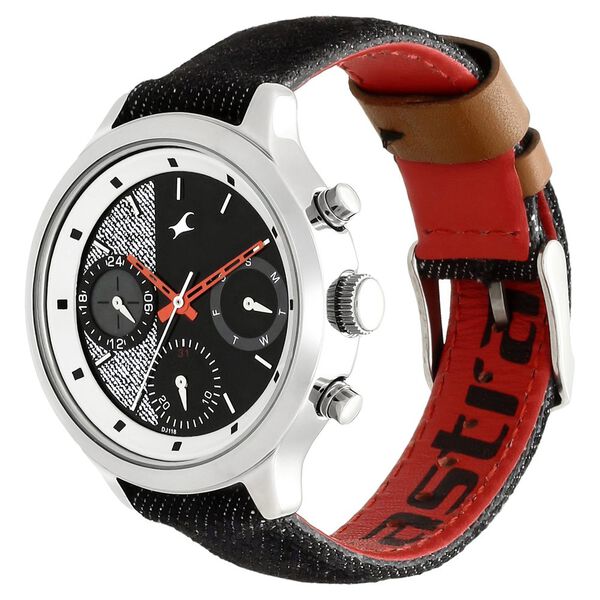 Fastrack Denim Quartz Multifunction Black Dial Denim Strap Watch for Girls - image number 2