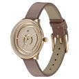 Fastrack Stunners Multifunction Rose Gold Dial Brown Leather Strap Watch For Girls - image number 2