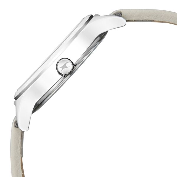 Fastrack Stunners Quartz Analog White Dial Leather Strap Watch for Girls - image number 3