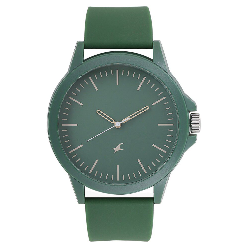 Fastrack The Minimalists Quartz Analog Green Dial Silicone Strap
